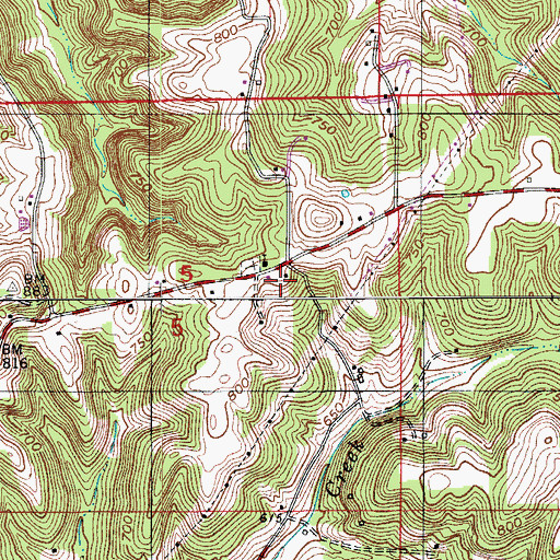 Topographic Map of Jericho School, IN