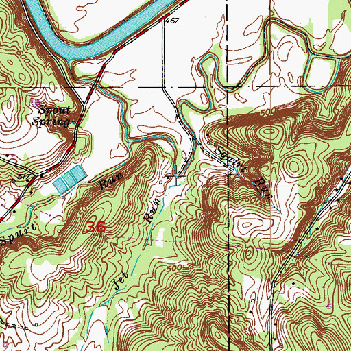 Topographic Map of Jet Run, IN