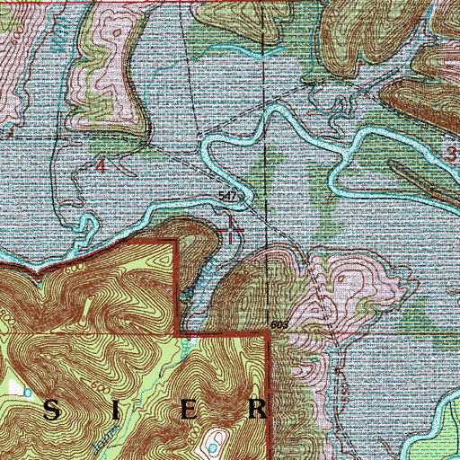 Topographic Map of Jones Branch, IN