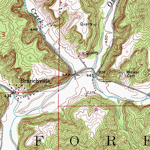 Topographic Map of Jubin Creek, IN