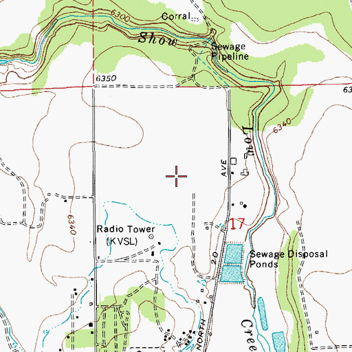 Topographic Map of KVSL-AM (Show Low), AZ