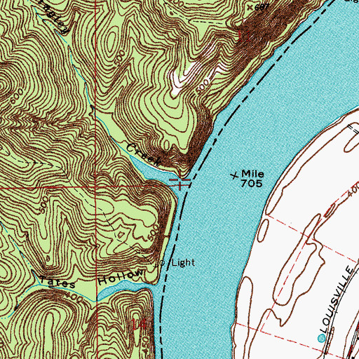 Topographic Map of Kingley Creek, IN