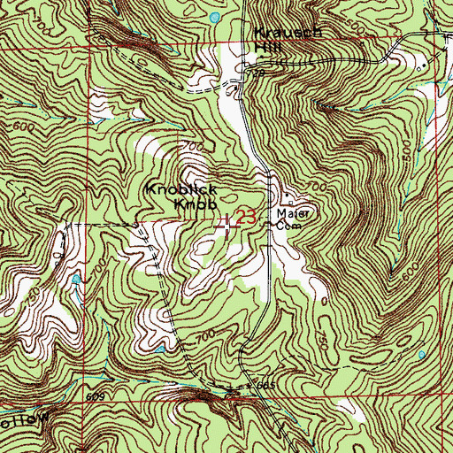 Topographic Map of Knoblick Knob, IN