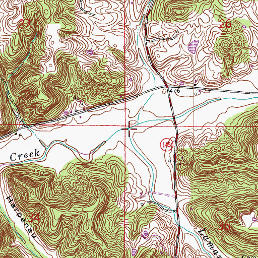 Topographic Map of Lamar Creek, IN