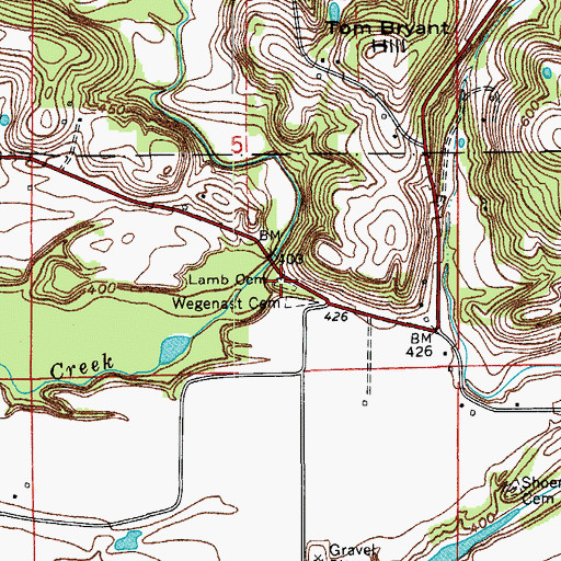 Topographic Map of Lamb Cemetery, IN
