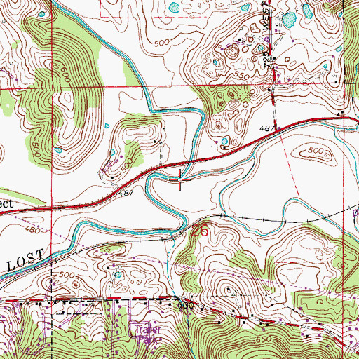 Topographic Map of Lick Creek, IN