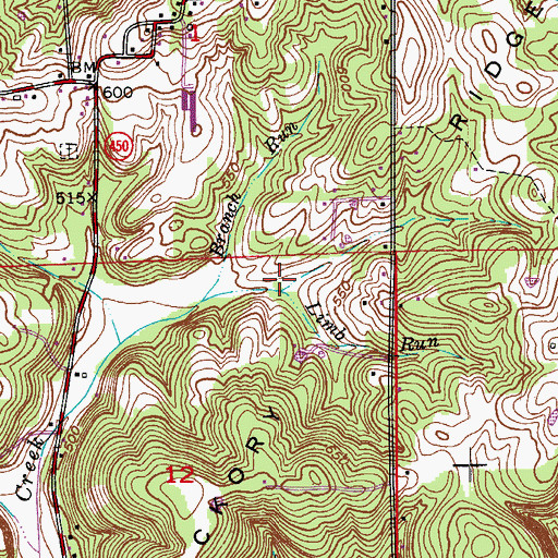 Topographic Map of Limb Run, IN