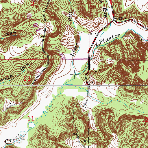 Topographic Map of Lime Run, IN