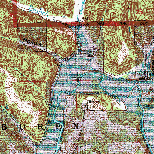 Topographic Map of Little Blue Creek, IN