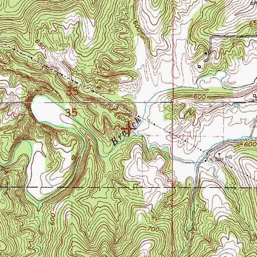 Topographic Map of Little Clifty Branch, IN