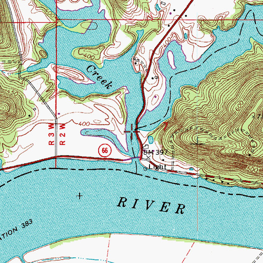 Topographic Map of Little Deer Creek, IN
