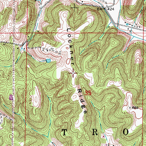 Topographic Map of Lockner Ridge, IN