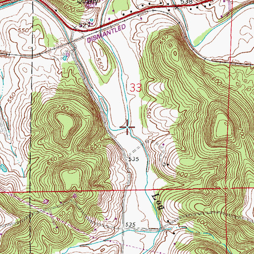 Topographic Map of Log Creek, IN