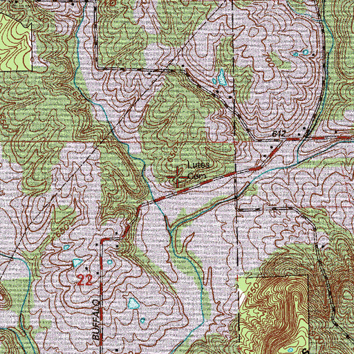 Topographic Map of Lutes Cemetery, IN