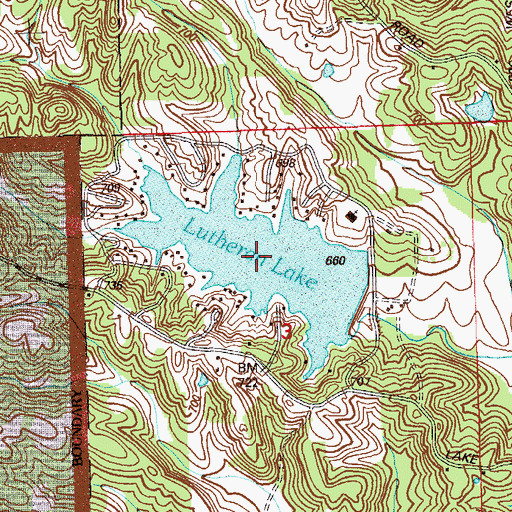 Topographic Map of Lutheran Lake, IN