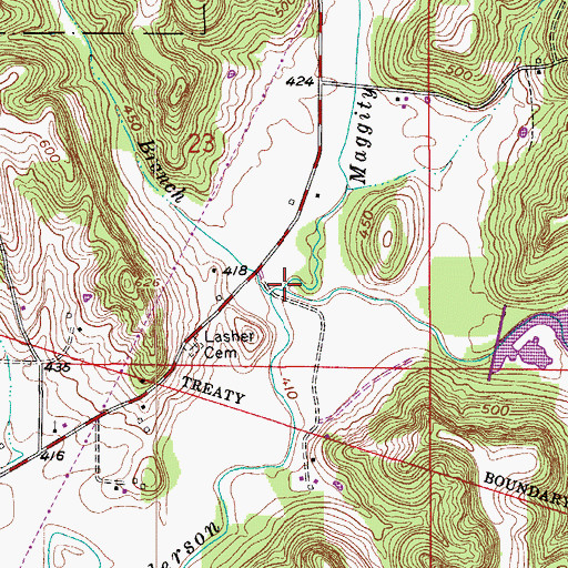 Topographic Map of Maggity Branch, IN