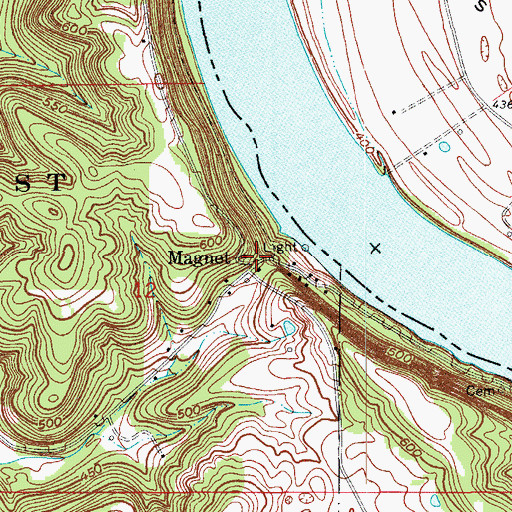 Topographic Map of Magnet, IN