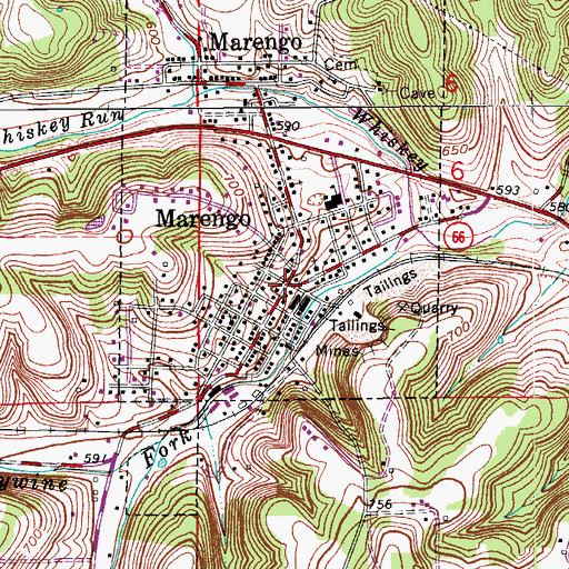 Topographic Map of Marengo, IN