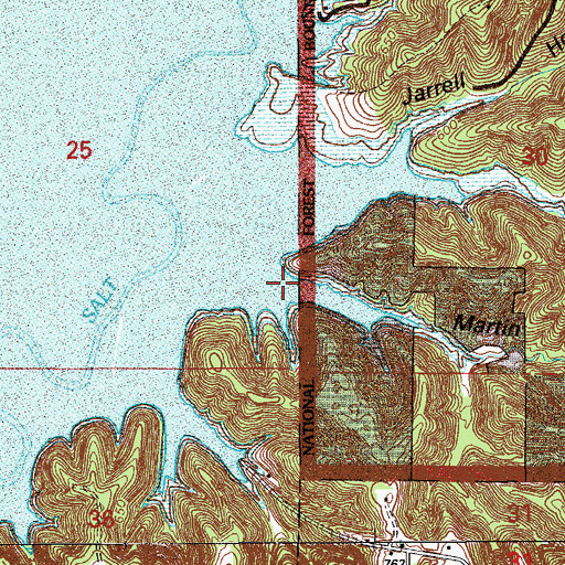 Topographic Map of Martin Hollow, IN