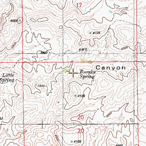 Topographic Map of Eureka Spring, AZ