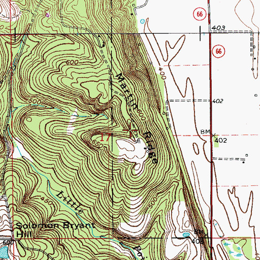 Topographic Map of Martin Ridge, IN