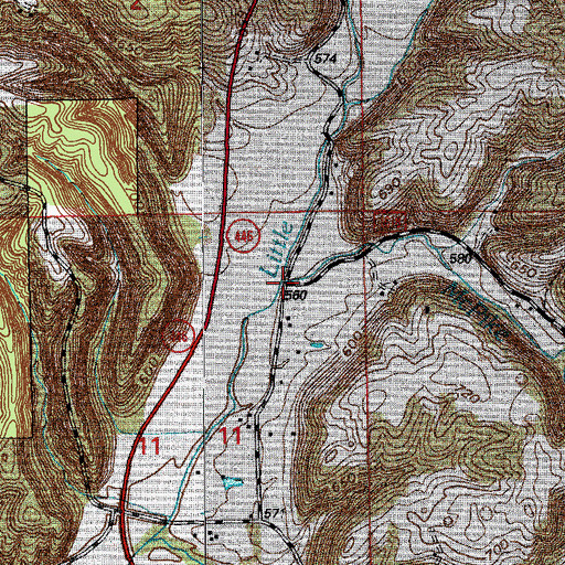 Topographic Map of McPike Branch, IN
