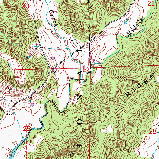Topographic Map of Middle Deer Creek, IN