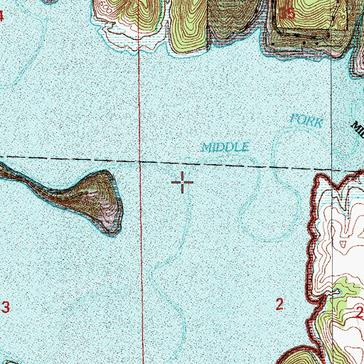 Topographic Map of Middle Fork Salt Creek, IN