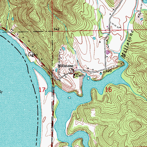 Topographic Map of Millstone Church, IN