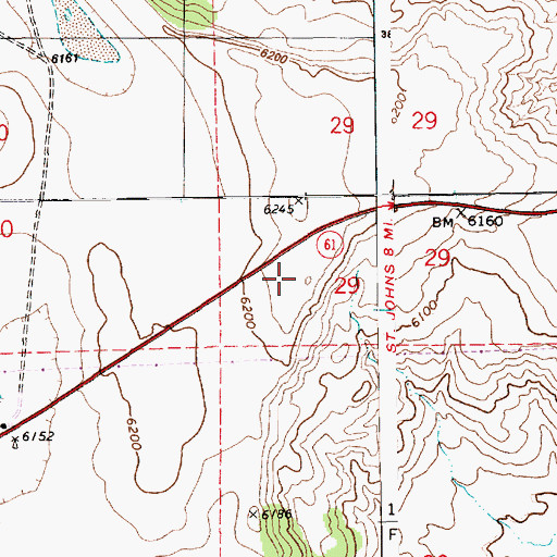 Topographic Map of KSSU-AM (Saint Johns), AZ
