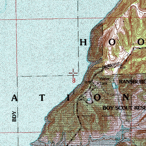 Topographic Map of Monroe Lake, IN
