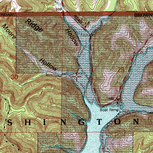 Topographic Map of Moore Hollow, IN