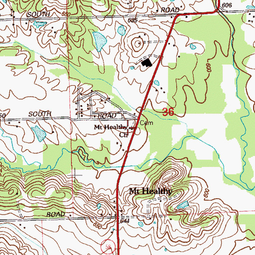 Topographic Map of Mount Healthy Church, IN