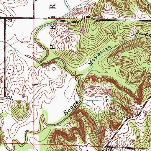 Topographic Map of Mountain Stream, IN