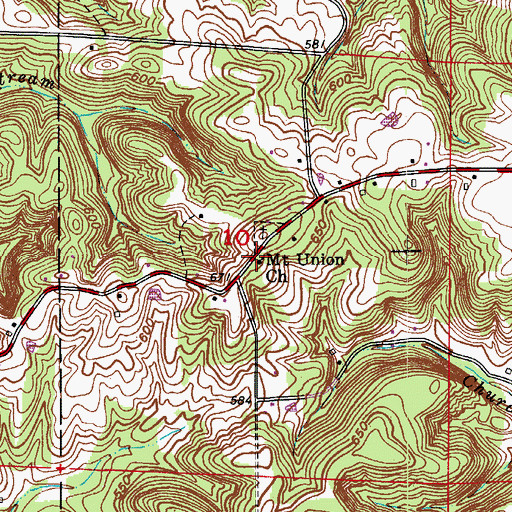 Topographic Map of Mount Union Church, IN