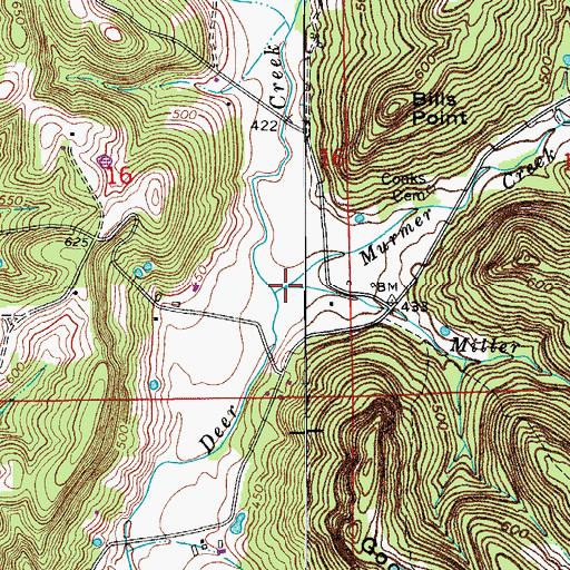 Topographic Map of Murmer Creek, IN