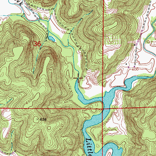 Topographic Map of Neglie Creek, IN