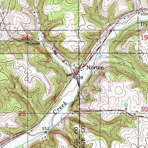 Topographic Map of Norton, IN