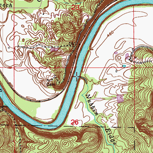 Topographic Map of Nubbin Ridge Branch, IN