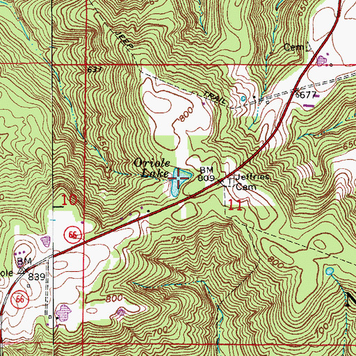Topographic Map of Oriole Lake, IN
