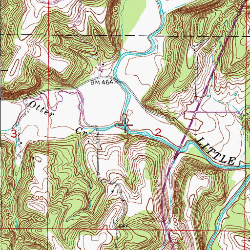 Topographic Map of Otter Creek, IN