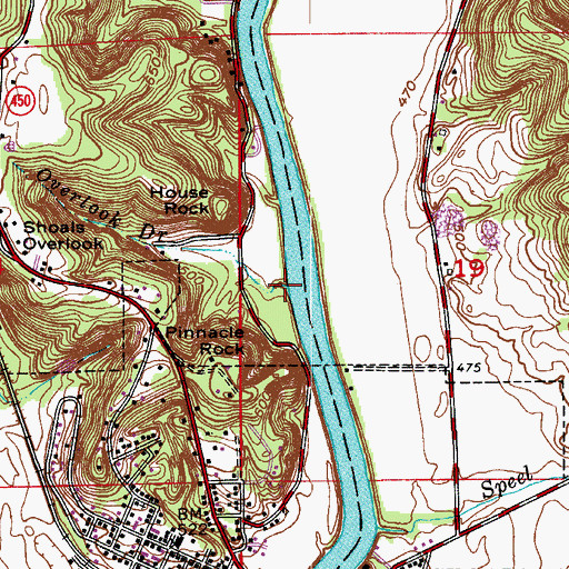 Topographic Map of Overlook Drain, IN
