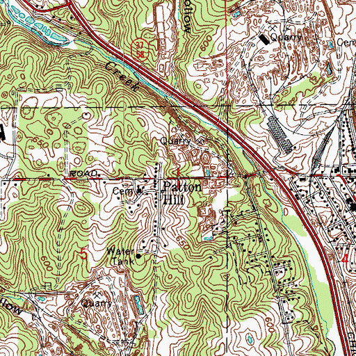 Topographic Map of Patton Hill, IN