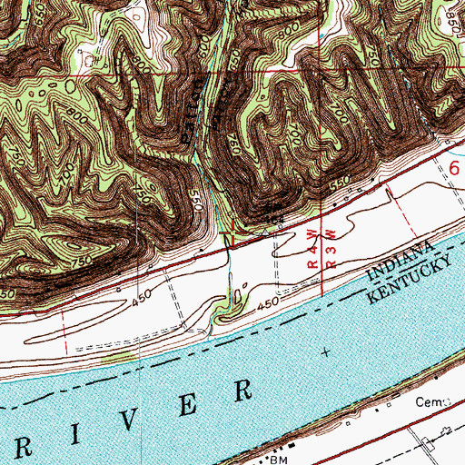 Topographic Map of Patton Hollow, IN