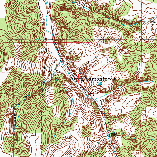 Topographic Map of Pearsontown, IN