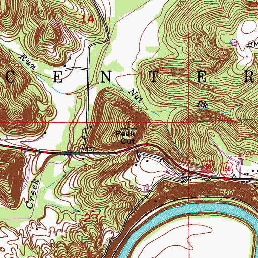 Topographic Map of Peek Cut, IN