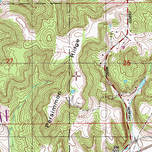 Topographic Map of Persimmon Ridge, IN