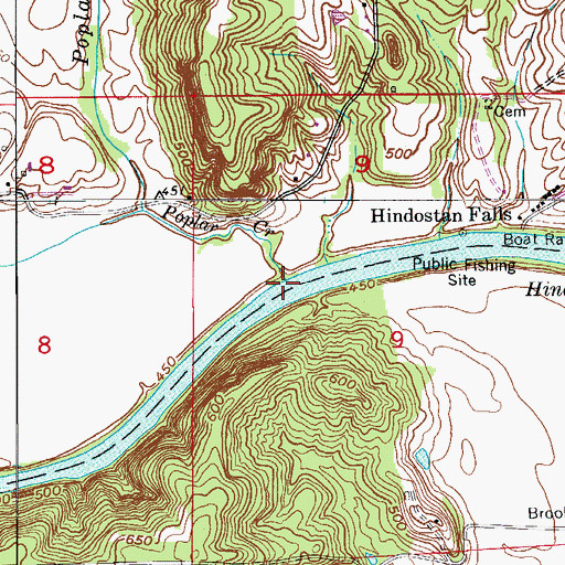 Topographic Map of Poplar Creek, IN