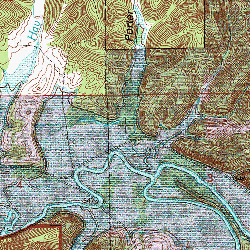 Topographic Map of Porter Hollow, IN