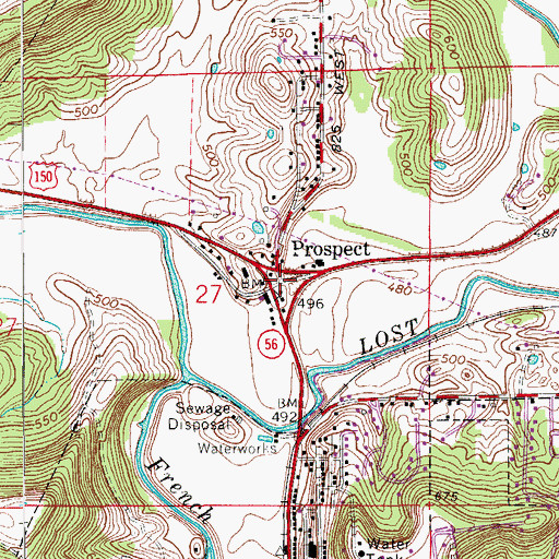 Topographic Map of Prospect, IN